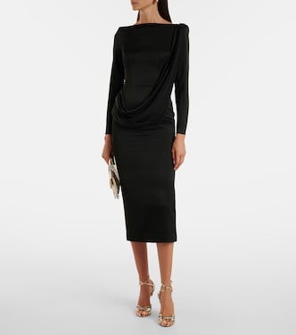 Asymmetric draped midi dress | Alex Perry