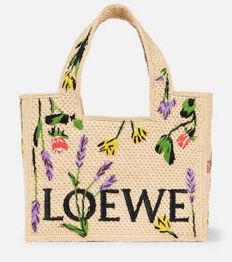 Paula's Ibiza Loewe Font S号酒椰叶纤维托特包 | Loewe