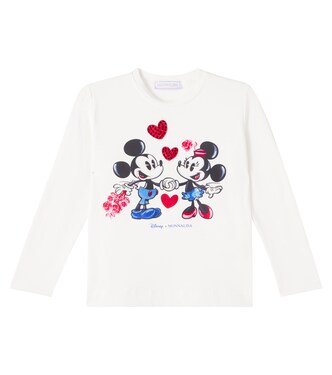 x Disney® embellished cotton-blend T-shirt | Monnalisa