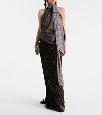 Printed halterneck silk top | Dries Van Noten