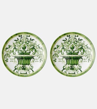 Verde Maiolica set of 2 dessert plates | Dolce&Gabbana Casa
