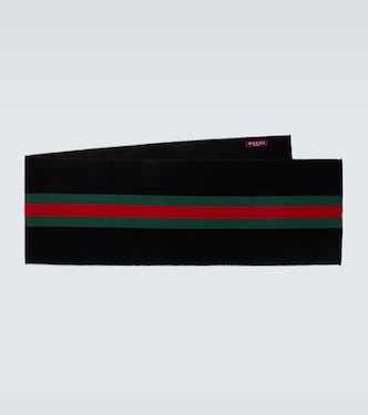 Web Stripe wool and silk scarf | Gucci