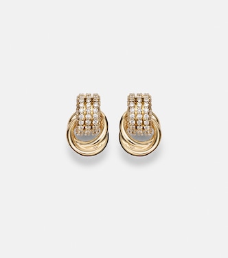 Forme Knot 14kt gold earrings with diamonds | Stone and Strand