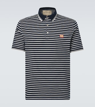 VLogo striped cotton polo shirt | Valentino