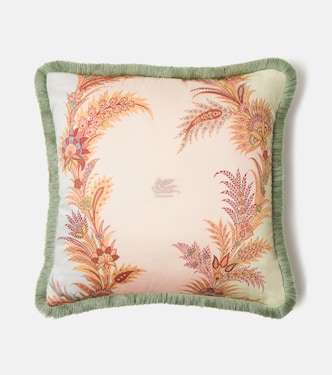 Pegaso floral cotton cushion | Etro