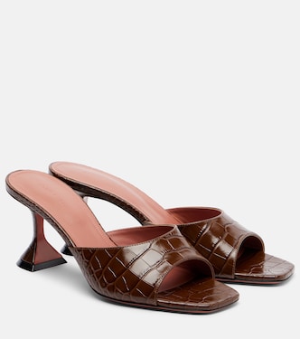Lupita 70 croc-effect leather mules | Amina Muaddi