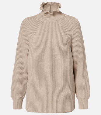 Camino ruffled cotton turtleneck sweater | Max Mara