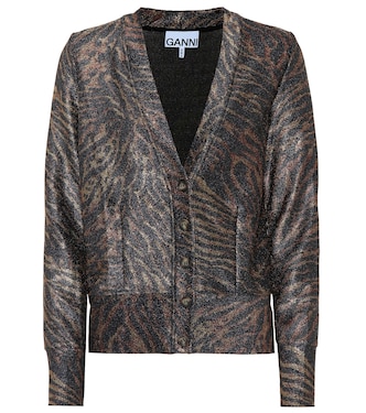 Cardigan imprimé et métallisé | Ganni