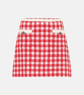 Checked wool-blend tweed miniskirt | Miu Miu