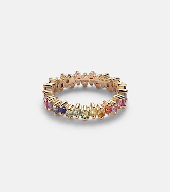 Ring Rainbow aus 18kt Gelbgold mit Saphiren | Suzanne Kalan