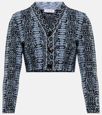 Cardigan cropped in jacquard | Alaïa