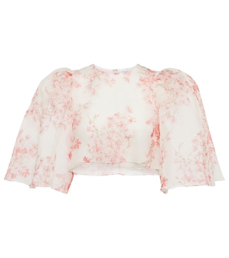 Floral silk chiffon crop top | Giambattista Valli