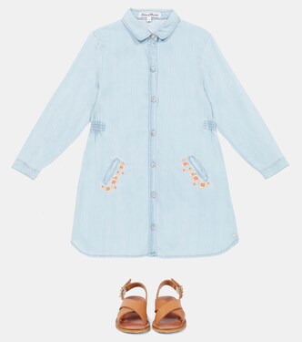 Embroidered chambray dress | Tartine et Chocolat