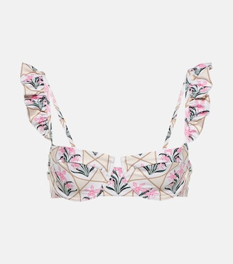 Kiwi Orquidea floral bikini top | Agua by Agua Bendita
