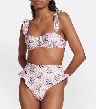 Kiwi Orquidea floral bikini top | Agua by Agua Bendita