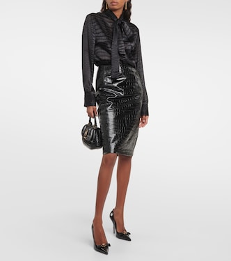 Schluppenbluse aus Devoré | Versace