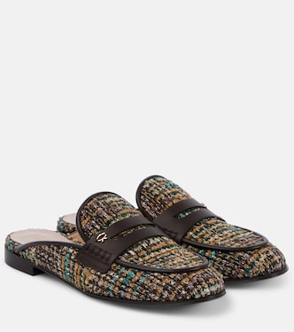 Slippers in tweed con bouclé | Gianvito Rossi