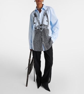 Trompe l'oeil oversized cotton poplin shirt | Jean Paul Gaultier