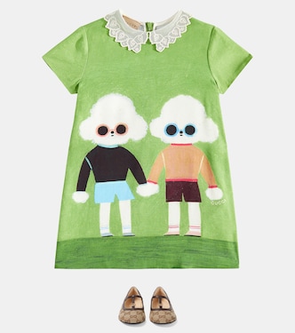 Bedrucktes Kleid Twins aus Cady | Gucci Kids