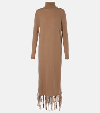Fringed wool and cashmere sweater dress | Jardin des Orangers