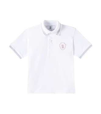 Polo in jersey di cotone a righe | Brunello Cucinelli Kids
