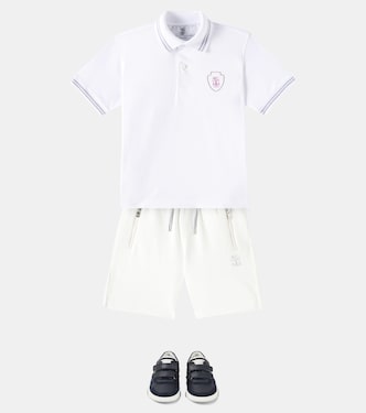 Polo in jersey di cotone a righe | Brunello Cucinelli Kids