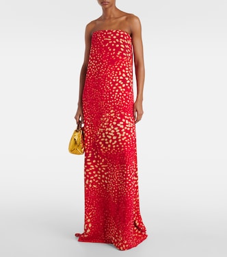 Printed strapless maxi dress | Dries Van Noten