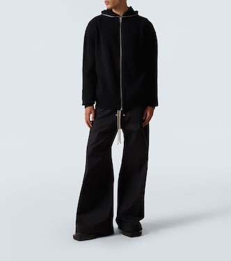 Ribbed-knit virgin wool zip-up sweater | Rick Owens