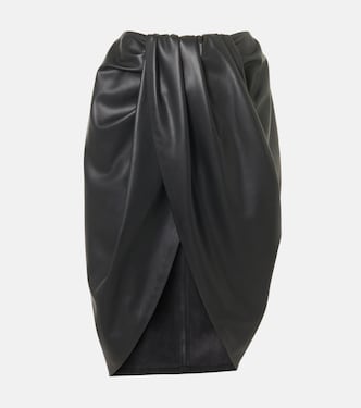 Falda midi de piel sintética drapeada | Stella McCartney