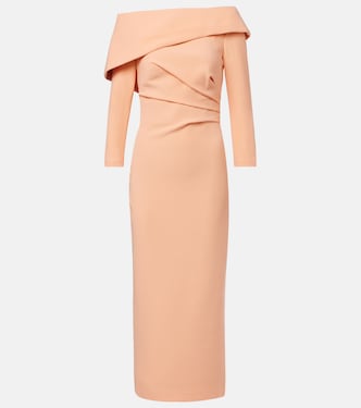 Off-shoulder crêpe midi dress | Safiyaa