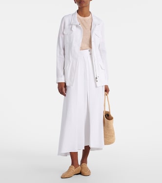 Petra pleated linen maxi skirt | Loro Piana