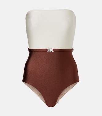 Bicolor belted swimsuit | Adriana Degreas