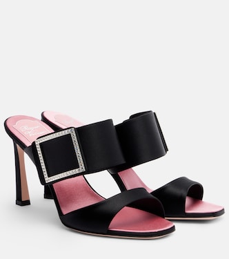 Trompette 85 embellished satin mules | Roger Vivier