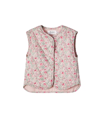 Gilet Elbie en coton matelassé à fleurs | Bonpoint