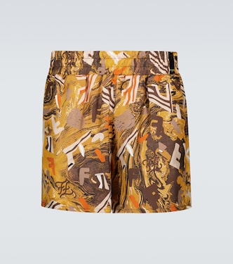 Shorts de seda estampados | Fendi