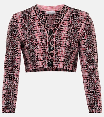 Cardigan cropped in jacquard | Alaïa