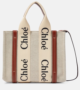 Borsa Woody Small in canvas e pelle | Chloé