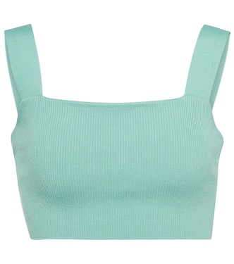 Crop top en mezcla de seda acanalado | Oscar de la Renta