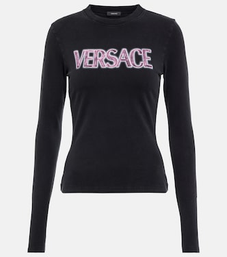 Goddess logo long-sleeve T-shirt | Versace