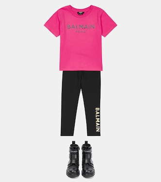 T-Shirt aus Baumwoll-Jersey | Balmain Kids