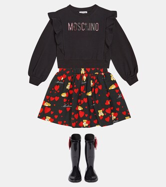Felpa in jersey di misto cotone con logo | Moschino Kids