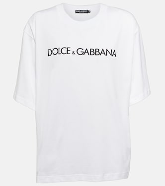 DG 크롭 코튼 저지 티셔츠 | Dolce&Gabbana