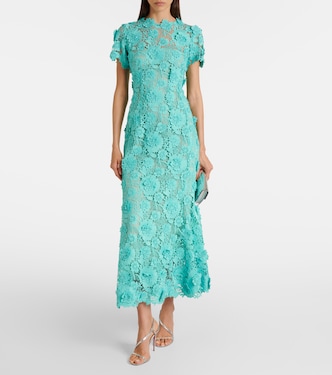 Floral guipure lace midi dress | Oscar de la Renta
