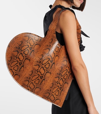 Borsa Heart in pelle con stampa serpente | Coperni