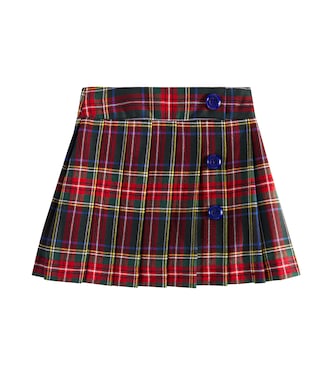 Gonna in misto lana a quadri | Dolce&Gabbana Kids