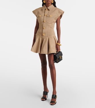 Abito corto in canvas di cotone | Balmain
