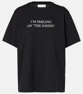 T-shirt in jersey di cotone con stampa | Victoria Beckham