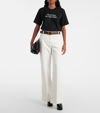 T-shirt in jersey di cotone con stampa | Victoria Beckham