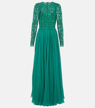 Robe aus einem Seidengemisch mit Spitze | Dolce&Gabbana