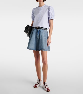 Top The Gathered in chambray di cotone | Frame